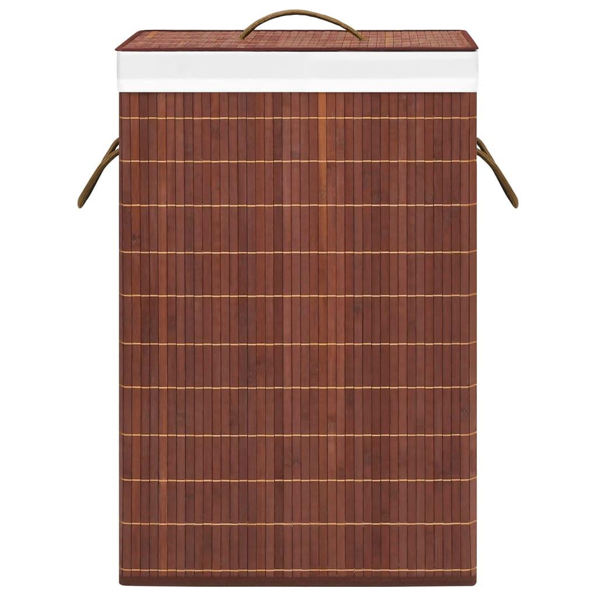 Voir la diapositive 4 : VIDAXL Panier a linge avec 2 sections bambou marron 72 L