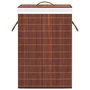 Voir la diapositive 4 : VIDAXL Panier a linge avec 2 sections bambou marron 72 L