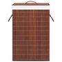 Voir la diapositive 4 : VIDAXL Panier a linge avec 2 sections bambou marron 72 L