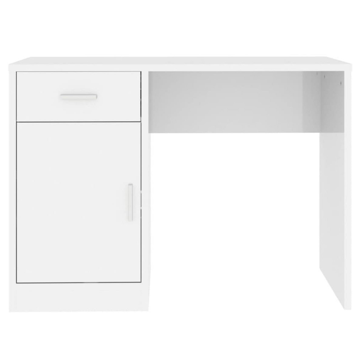 VIDAXL Bureau avec tiroir et armoire Blanc brillant 100x40x73 cm