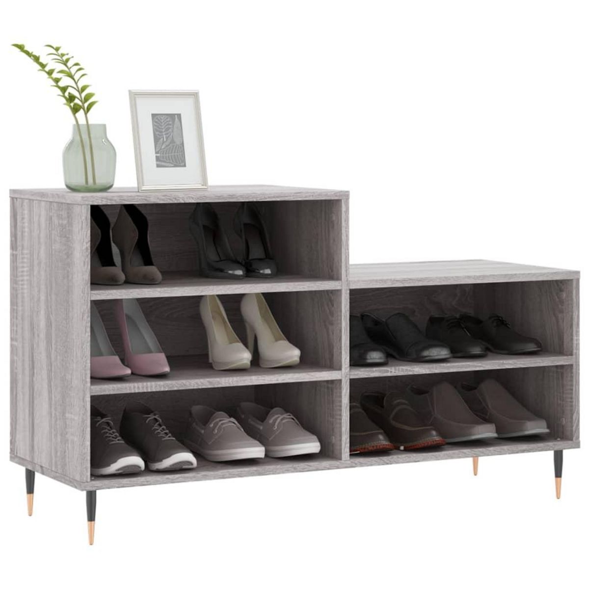VIDAXL Armoire a chaussures Sonoma gris 102x36x60 cm Bois d'ingenierie