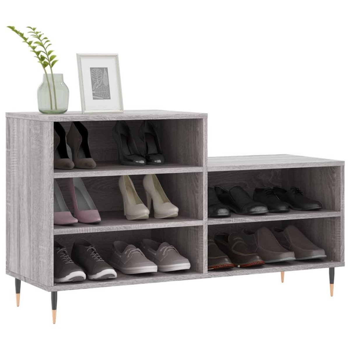 VIDAXL Armoire a chaussures Sonoma gris 102x36x60 cm Bois d'ingenierie