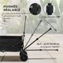Voir la diapositive 5 : OUTSUNNY Chariot de jardin pliable 4 roues poignée télescopique réglable rangements noir