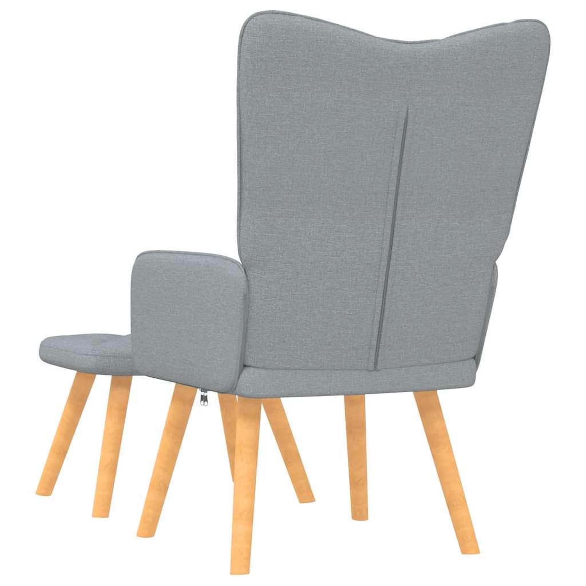 Voir la diapositive 4 : VIDAXL Chaise de relaxation avec tabouret Gris clair Tissu