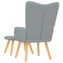 Voir la diapositive 4 : VIDAXL Chaise de relaxation avec tabouret Gris clair Tissu