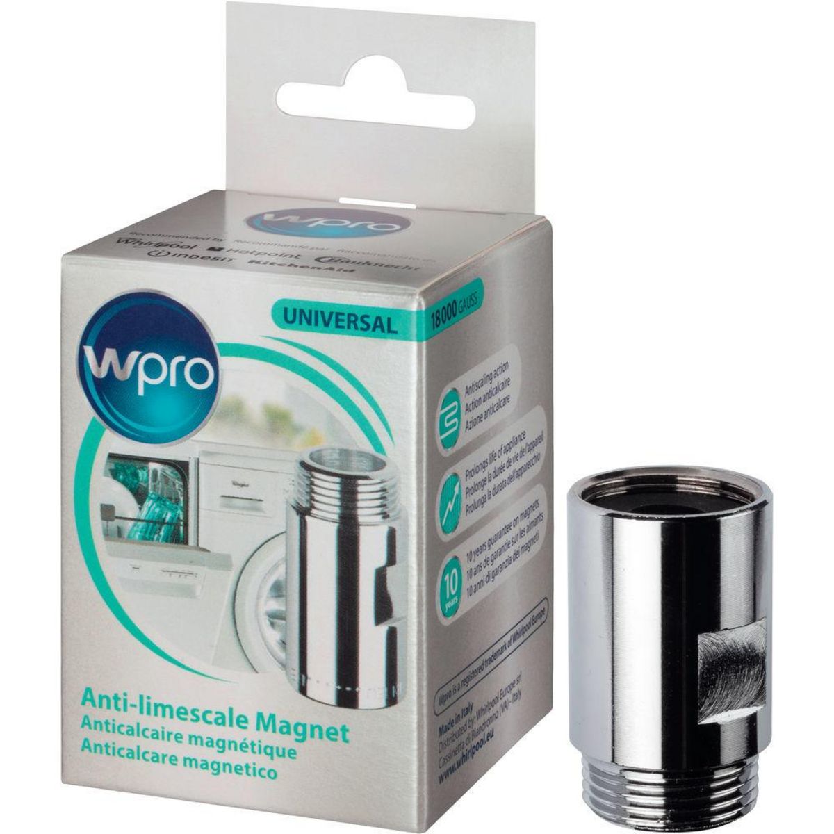 WPRO Anti-calcaire magnétique pour lave-linge ou lave-vaisselle - mwc014