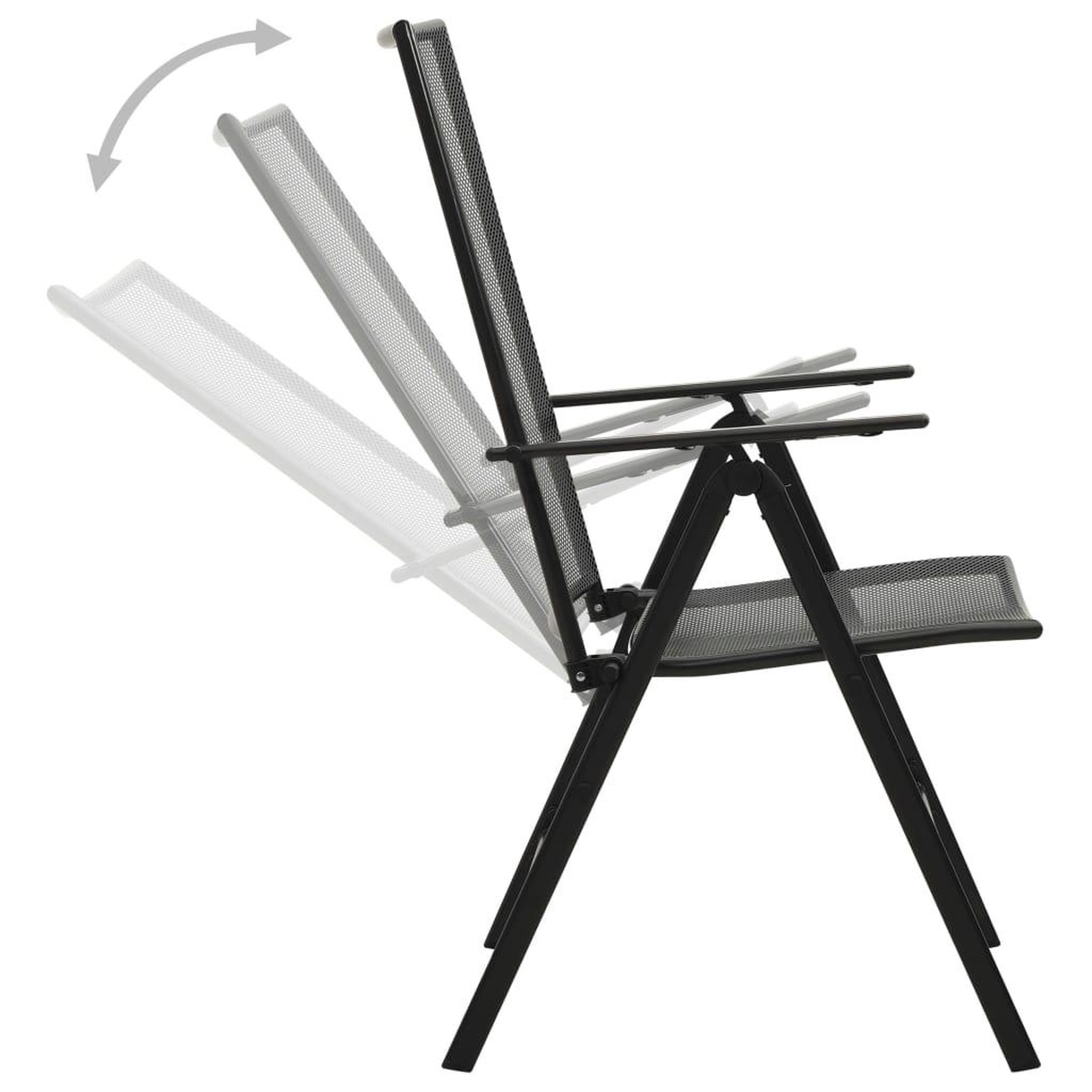 Voir la diapositive 4 : VIDAXL Chaises pliables en maille lot de 4 Acier Anthracite