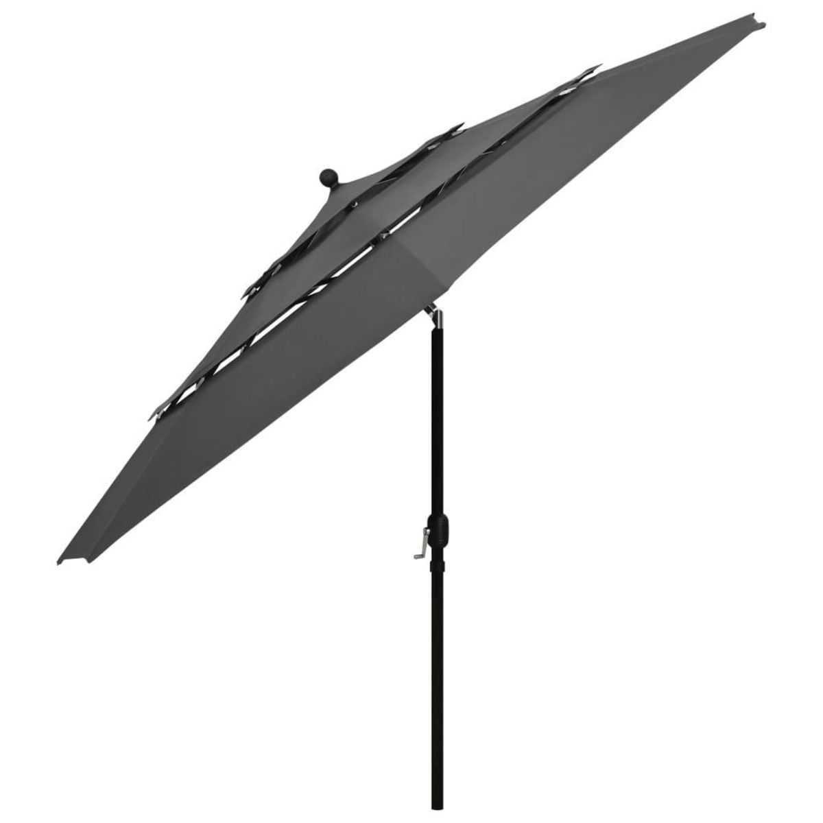 VIDAXL Parasol de jardin a 3 niveaux avec mat en aluminium anthracite