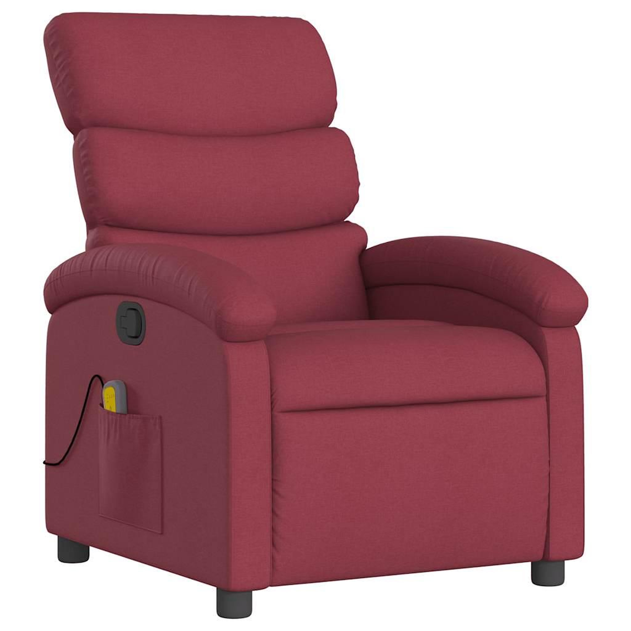 Voir la diapositive 3 : VIDAXL Fauteuil de massage inclinable Rouge bordeaux Tissu