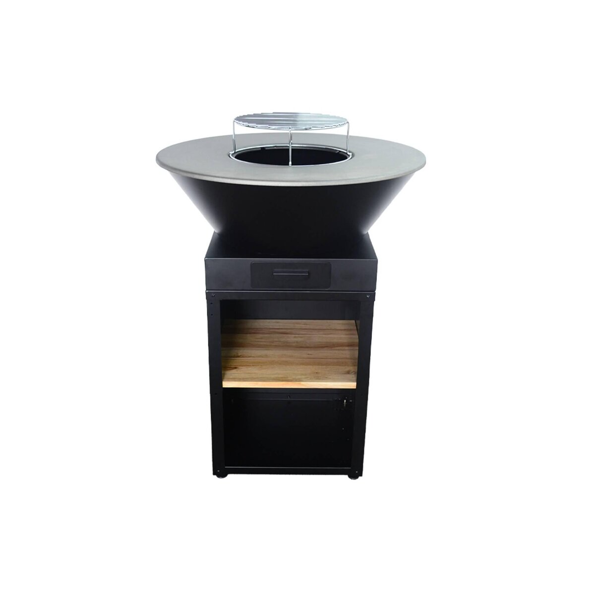 SWEEEK Brasero barbecue Ø81.5cm avec grille de cuisson. espace de stockage pour le bois + Housse en polyester