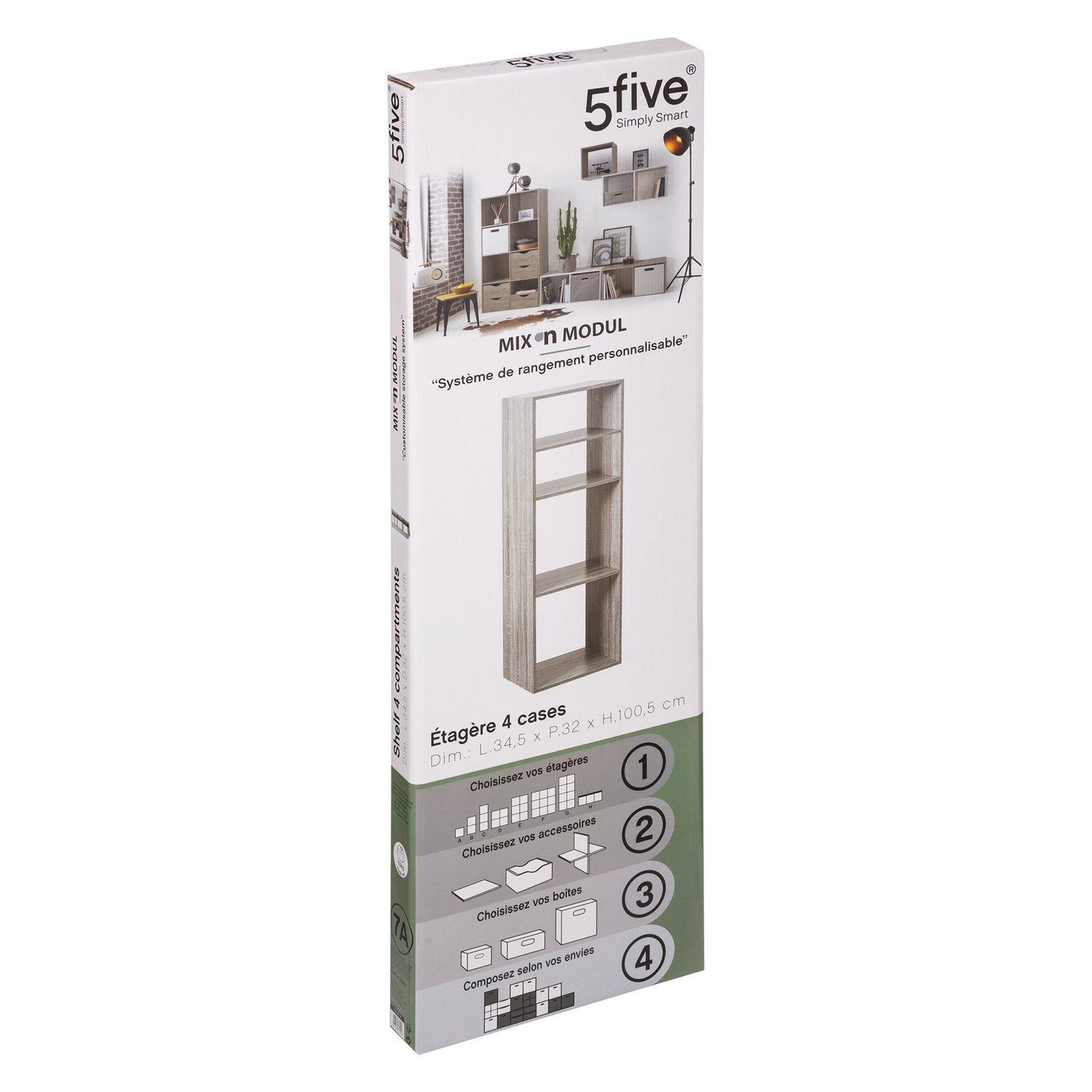 Voir la diapositive 3 : ATMOSPHERA Etagère rectangulaire 4 cases mix