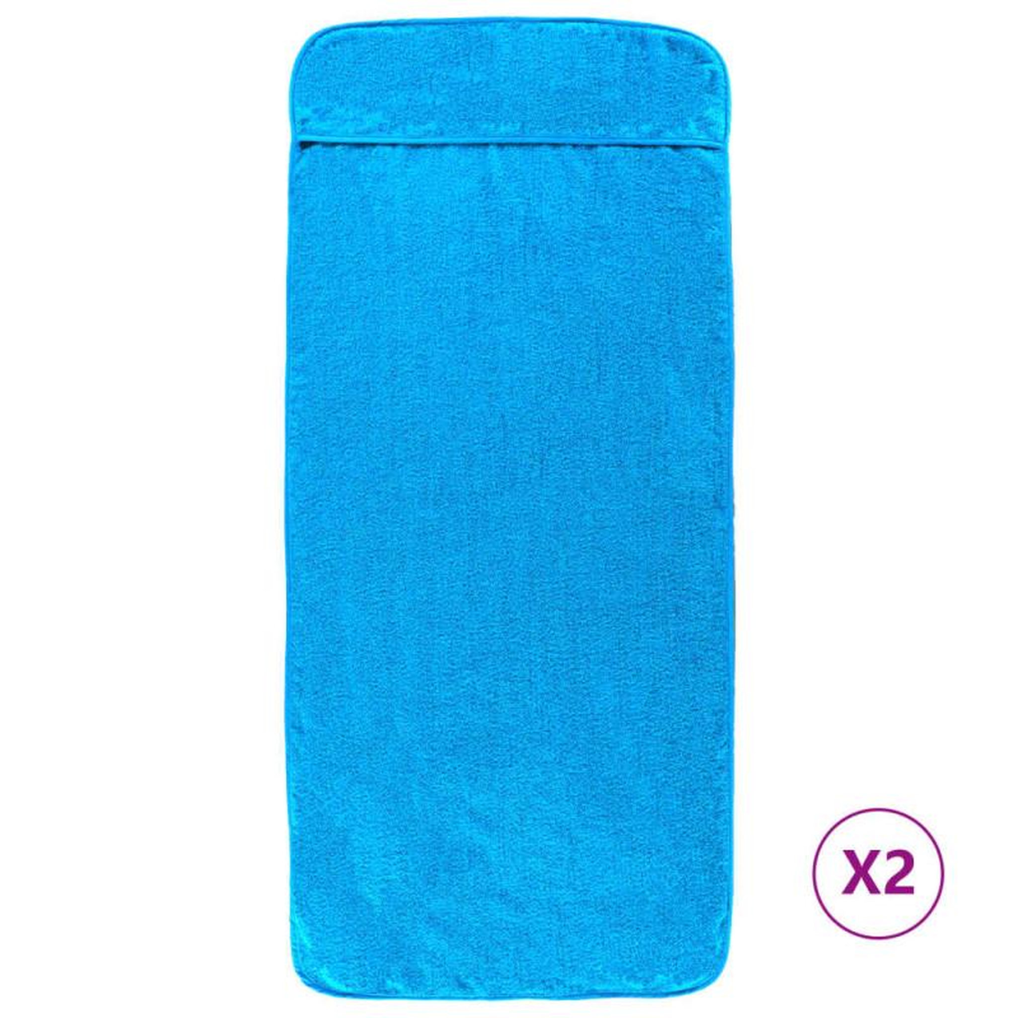 Voir la diapositive 2 : VIDAXL Serviettes de plage 2 pcs turquoise 75x200 cm tissu 400 GSM
