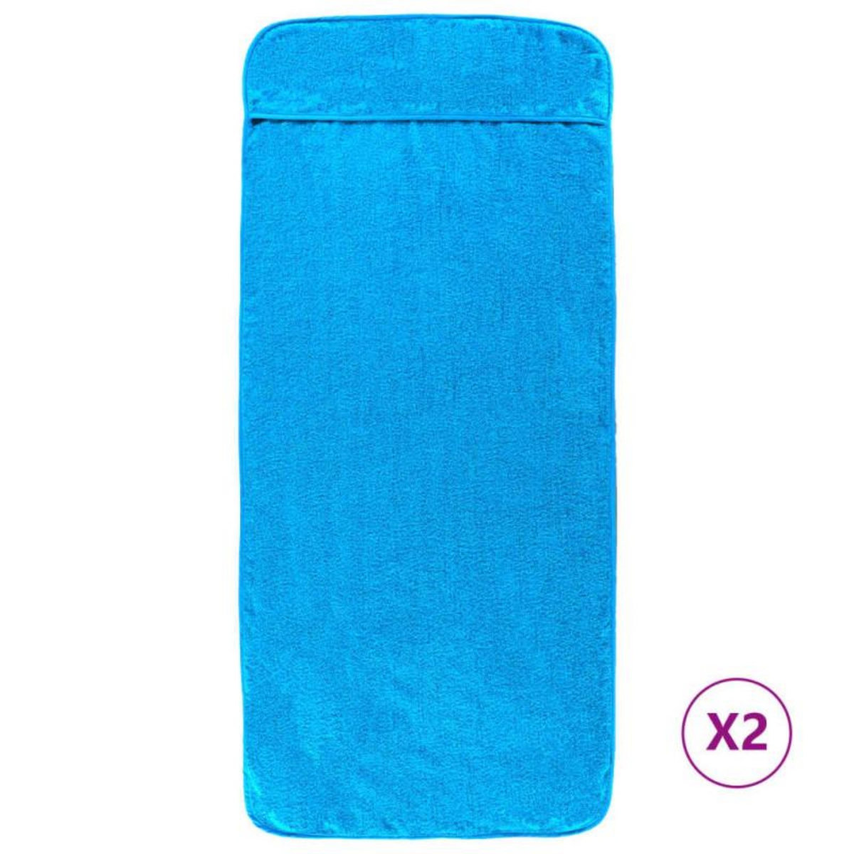 VIDAXL Serviettes de plage 2 pcs turquoise 75x200 cm tissu 400 GSM