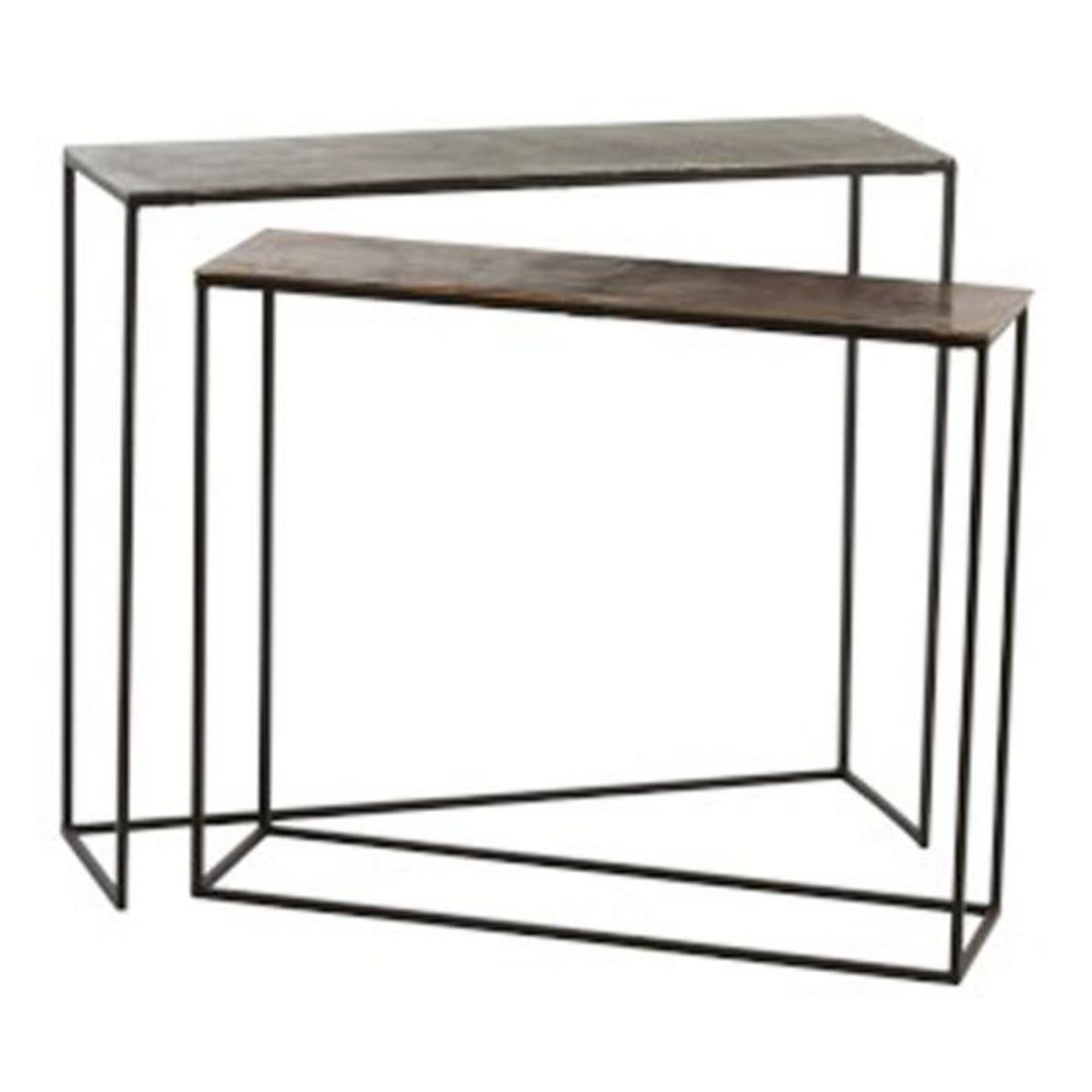 Paris Prix Lot de 2 Consoles Gigognes  Slim  99cm Noir