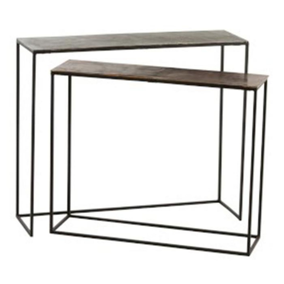 Paris Prix Lot de 2 Consoles Gigognes  Slim  99cm Noir