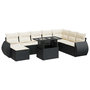 Voir la diapositive 2 : VIDAXL Salon de jardin 9 pcs avec coussins noir resine tressee