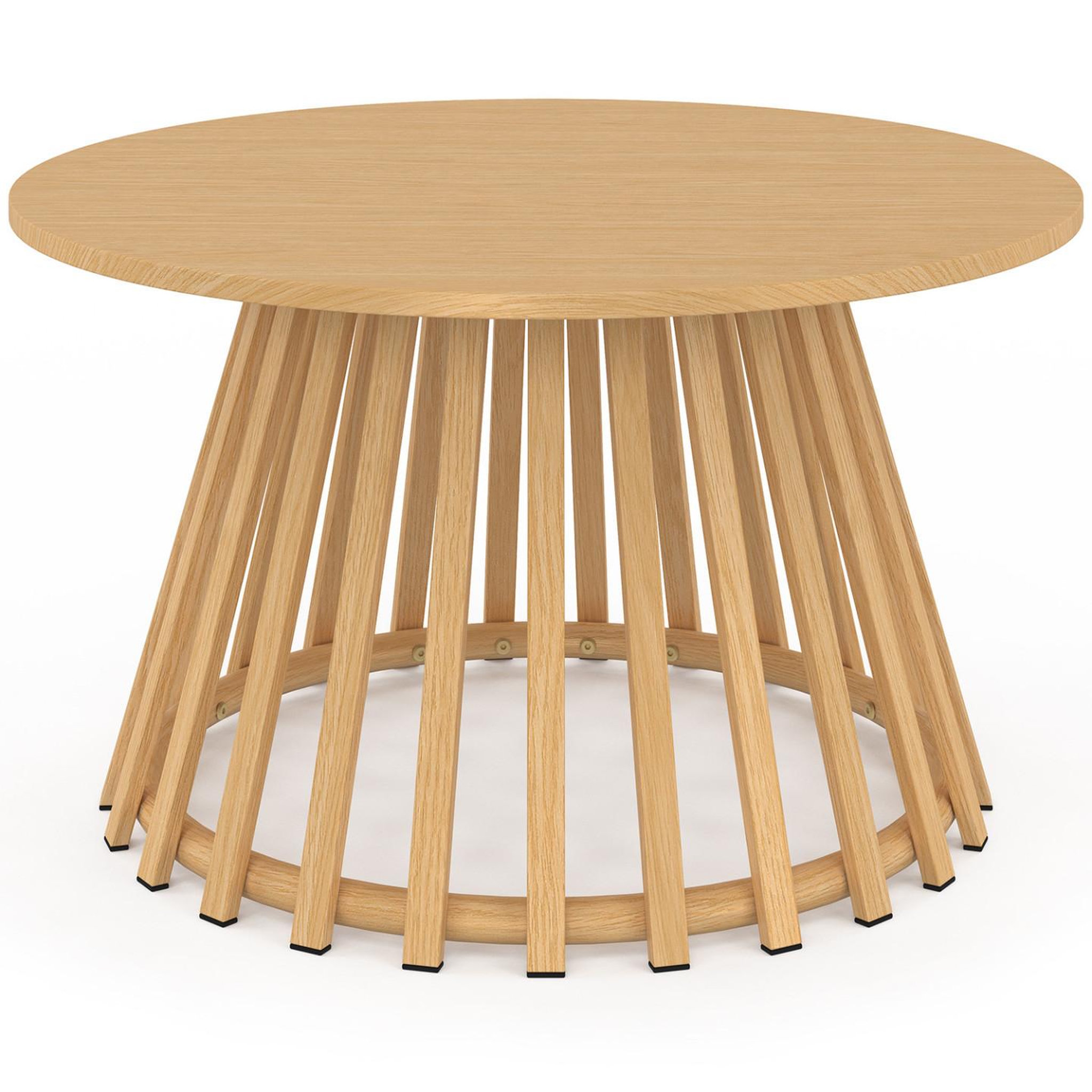 Voir la diapositive 3 : ID MARKET Table basse de jardin ronde 70 cm solal avec pied lattes en métal effet bois