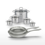 ELO Lot de 2 poêles 24/28cm et 5 faitouts Elo Relief Passion