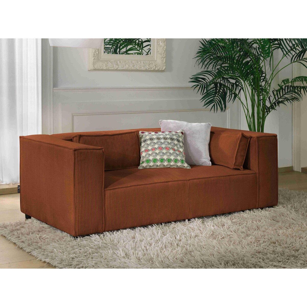 LISA DESIGN Stella - canapé fixe 2 places - en velours côtelé - style contemporain