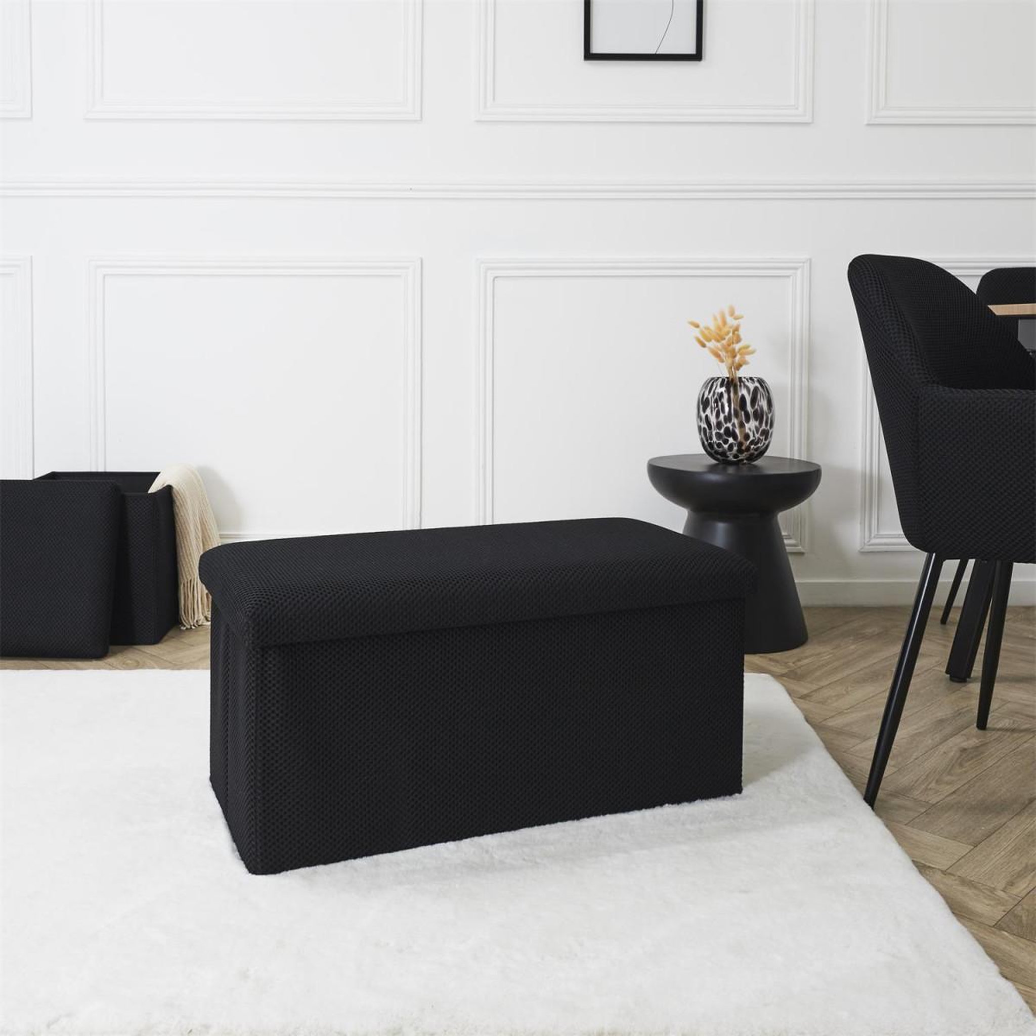 Voir la diapositive 5 : The Home Deco Factory Banquette coffre pliable  atome  76cm noir