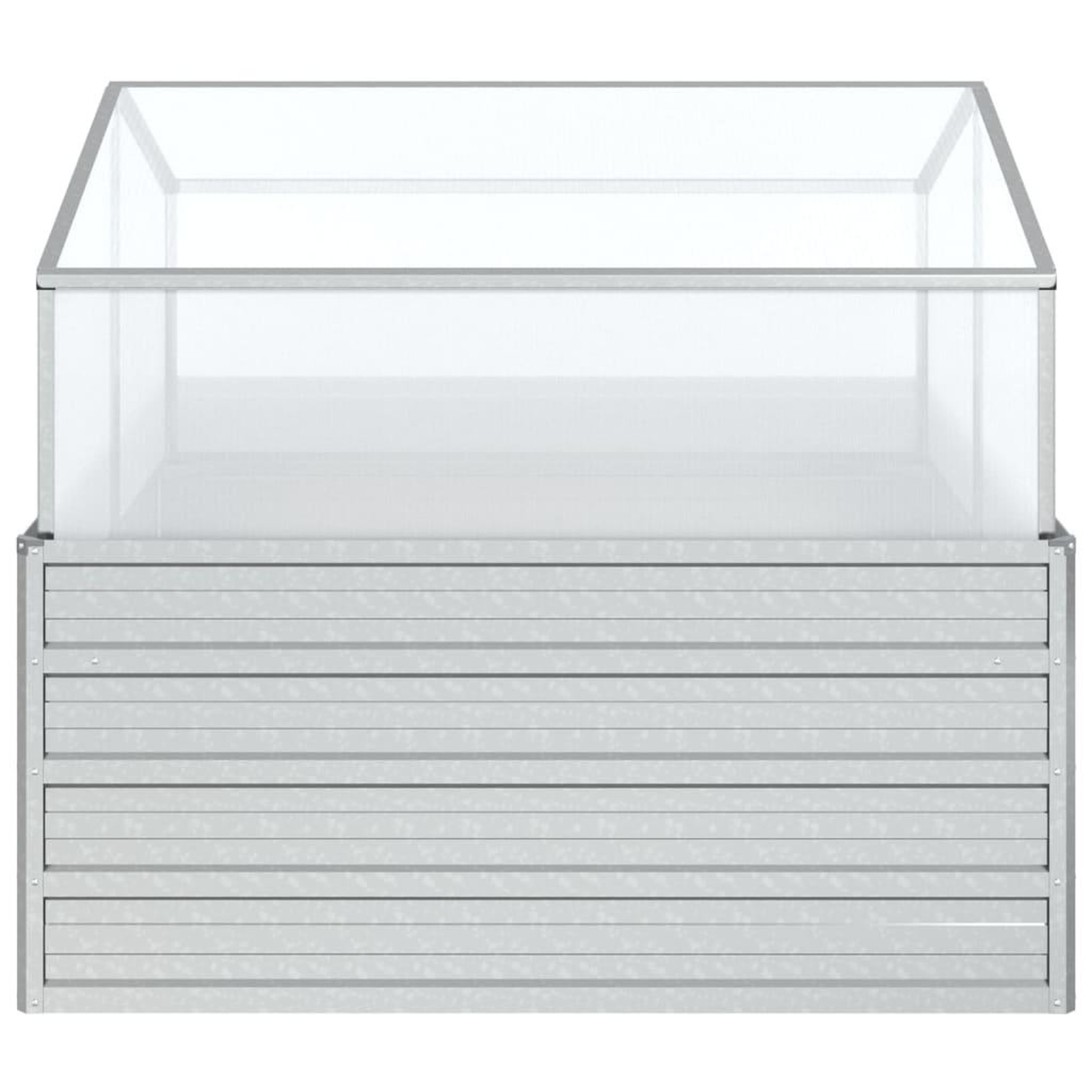 Voir la diapositive 4 : VIDAXL Lit sureleve de jardin avec serre 100x100x85 cm Argente