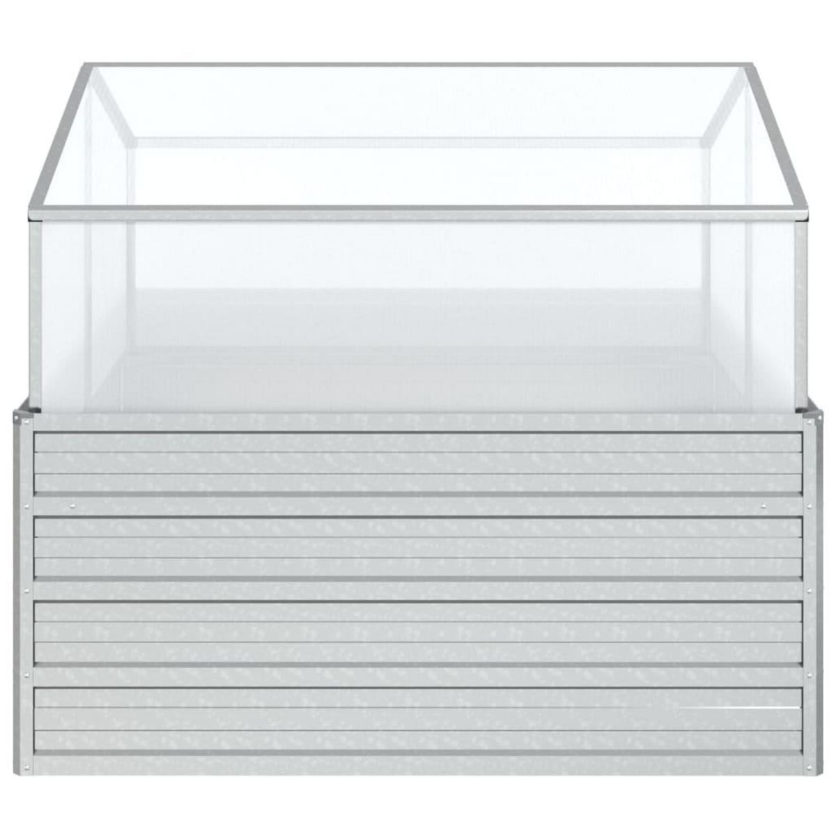 VIDAXL Lit sureleve de jardin avec serre 100x100x85 cm Argente