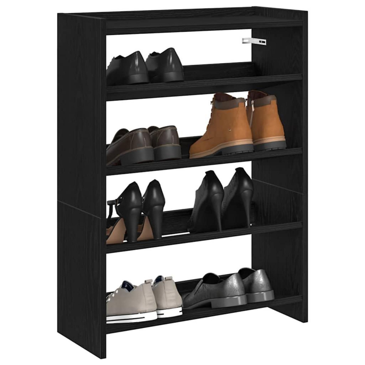 VIDAXL Etagere a chaussures noir 60x25x81 cm bois d'ingenierie