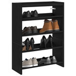 VIDAXL Etagere a chaussures noir 60x25x81 cm bois d'ingenierie