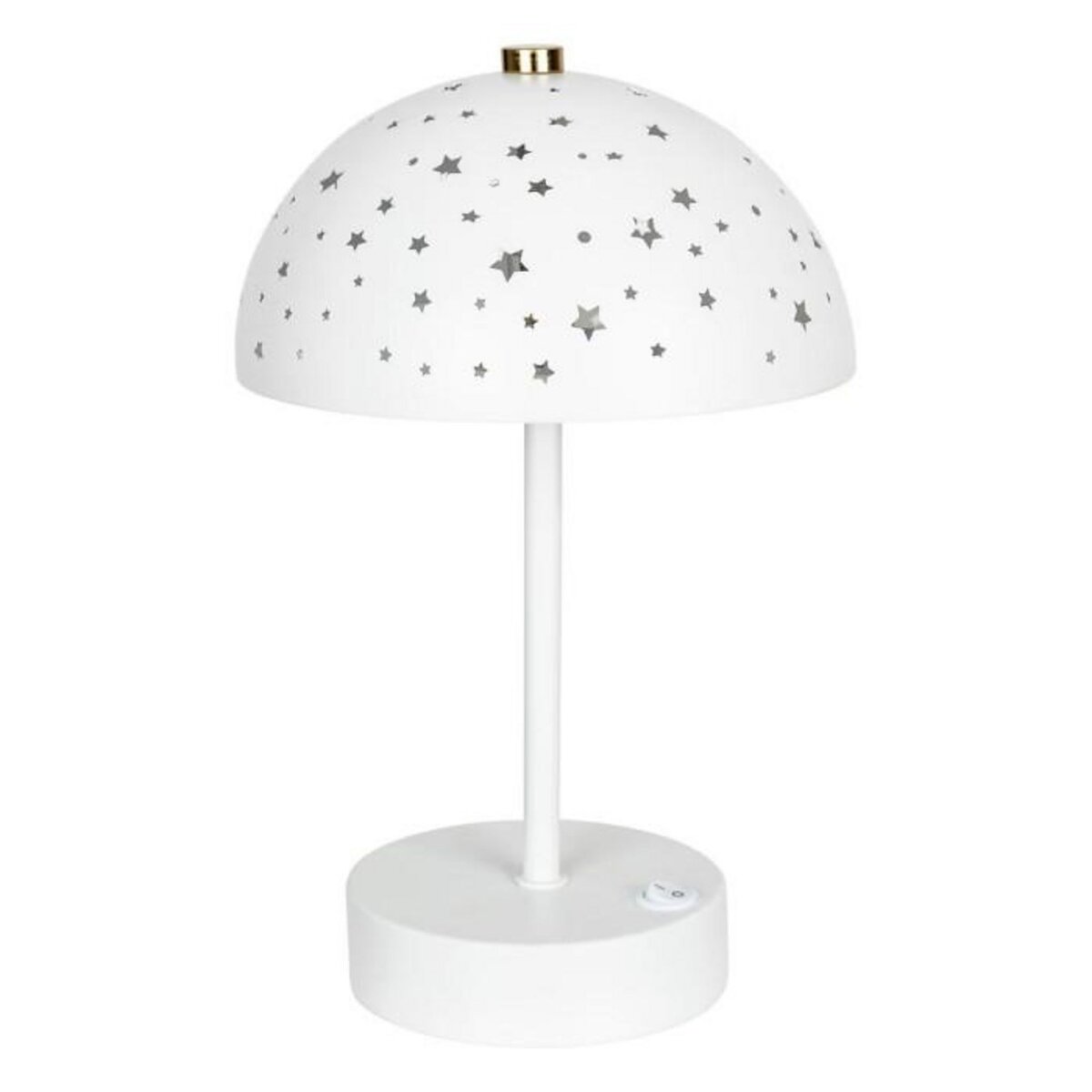 Atmosphera Kids Lampe à Poser Champignon  Étoiles  26cm Blanc