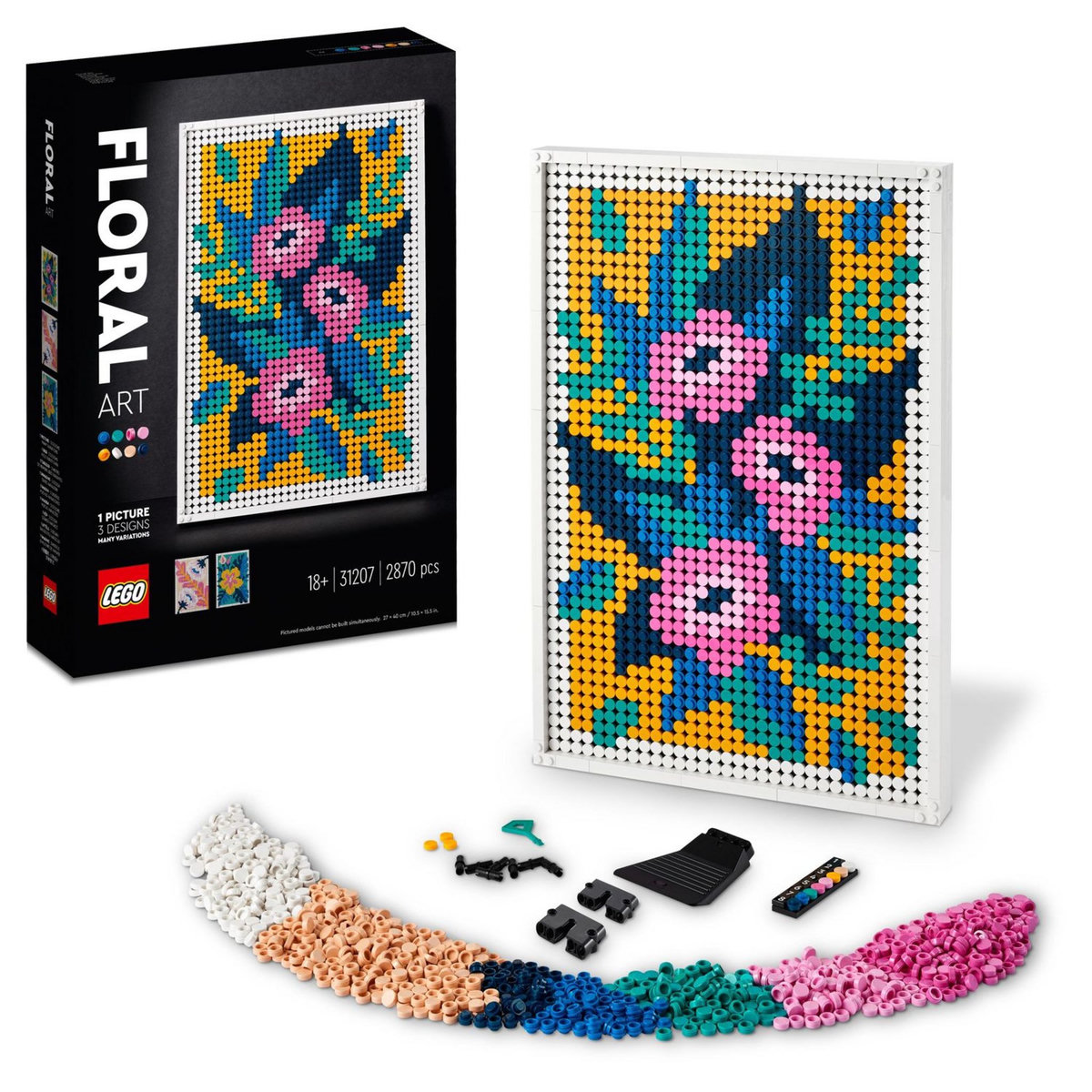 LEGO Art 31207 Art Floral, Accessoire Décoration Intérieure, Fleurs Artificielles, Adultes