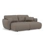 Voir la diapositive 2 : LISA DESIGN Thais - canapé droit 4 places avec double méridienne assise profonde en tissu texturé