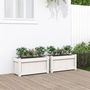 Voir la diapositive 1 : VIDAXL Jardinieres 2 pcs blanc bois de pin massif