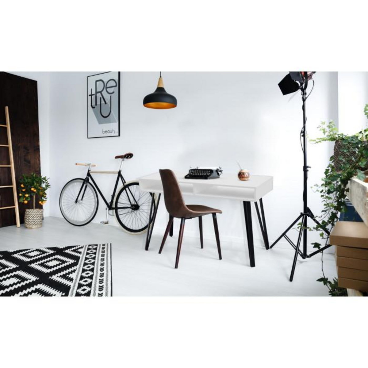 Paris Prix Bureau Design 2 Niches  French  120cm Blanc