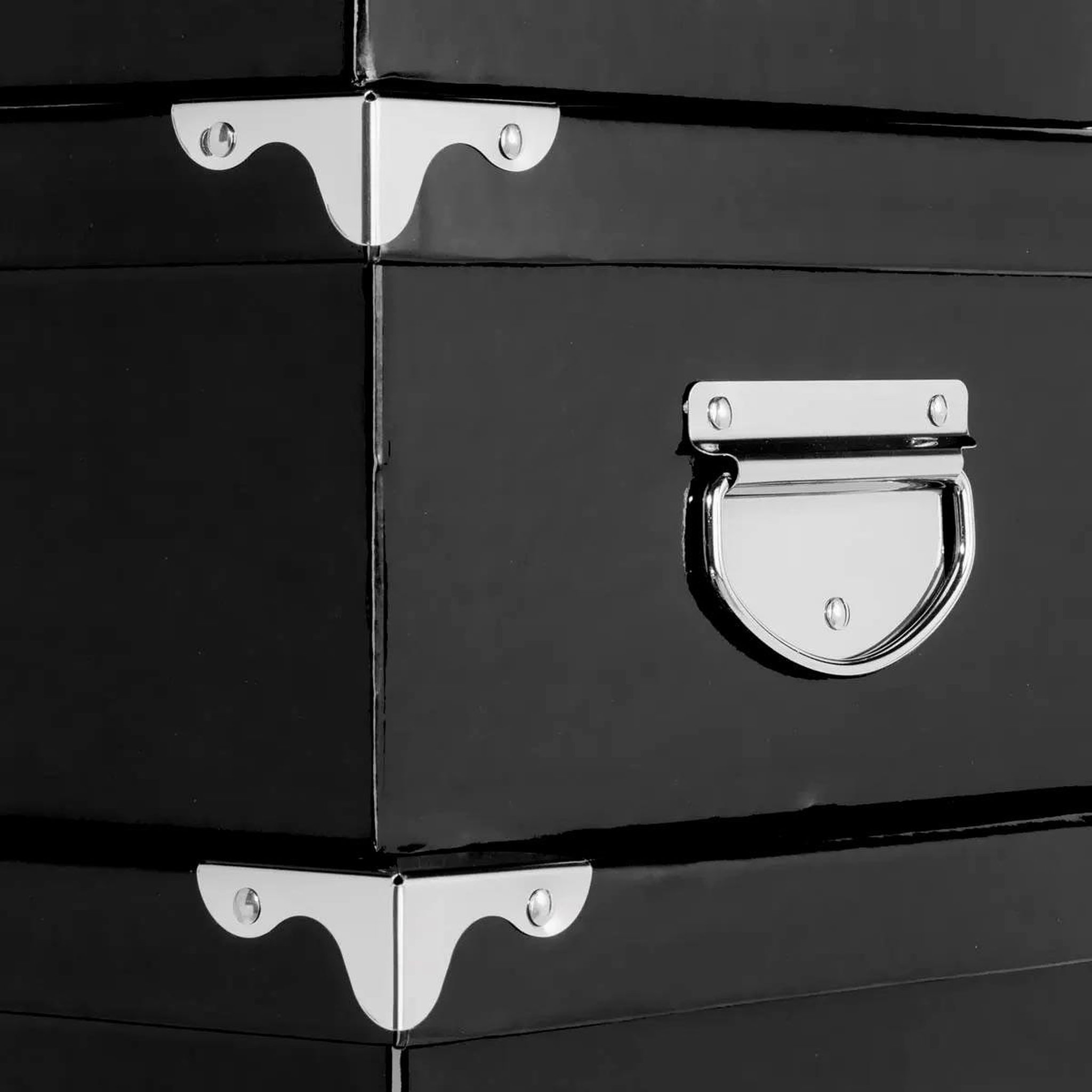 Voir la diapositive 5 : ATMOSPHERA Set de 6 boîtes de rangement  uni  48cm noir