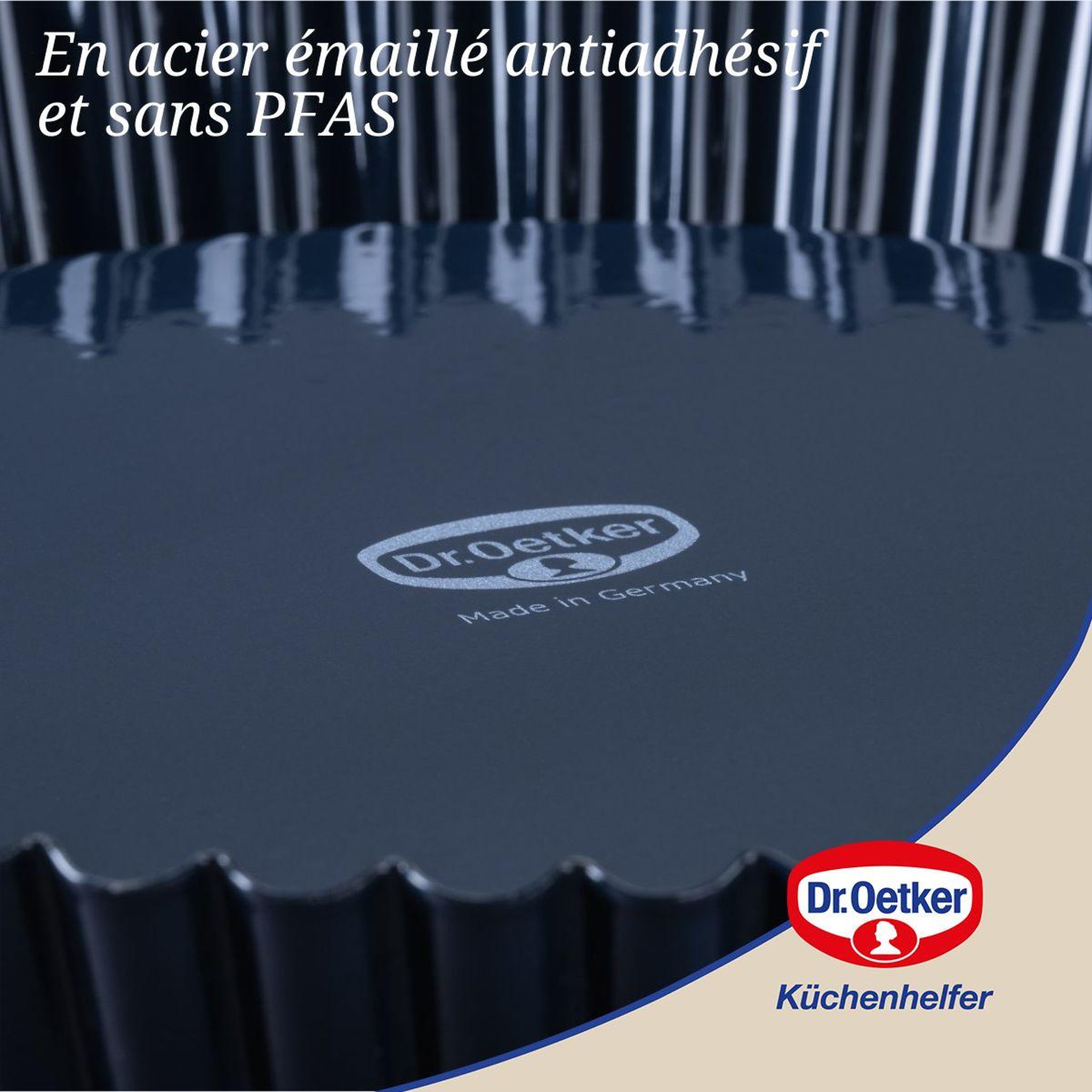 Voir la diapositive 5 : DR.OETKER Plat à tarte 28 cm avec revêtement en quartz émaillé Dr.Oetker Back Liebe