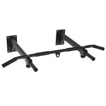 HOMCOM Barre de traction barre de Fitness fixation murale support sac de frappe ou sangles TRX intégré charge max. 150 Kg acier noir