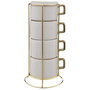 Voir la diapositive 1 : SECRET DE GOURMET Lot de 4 Tasses sur Rack  Arya  17cl Blanc