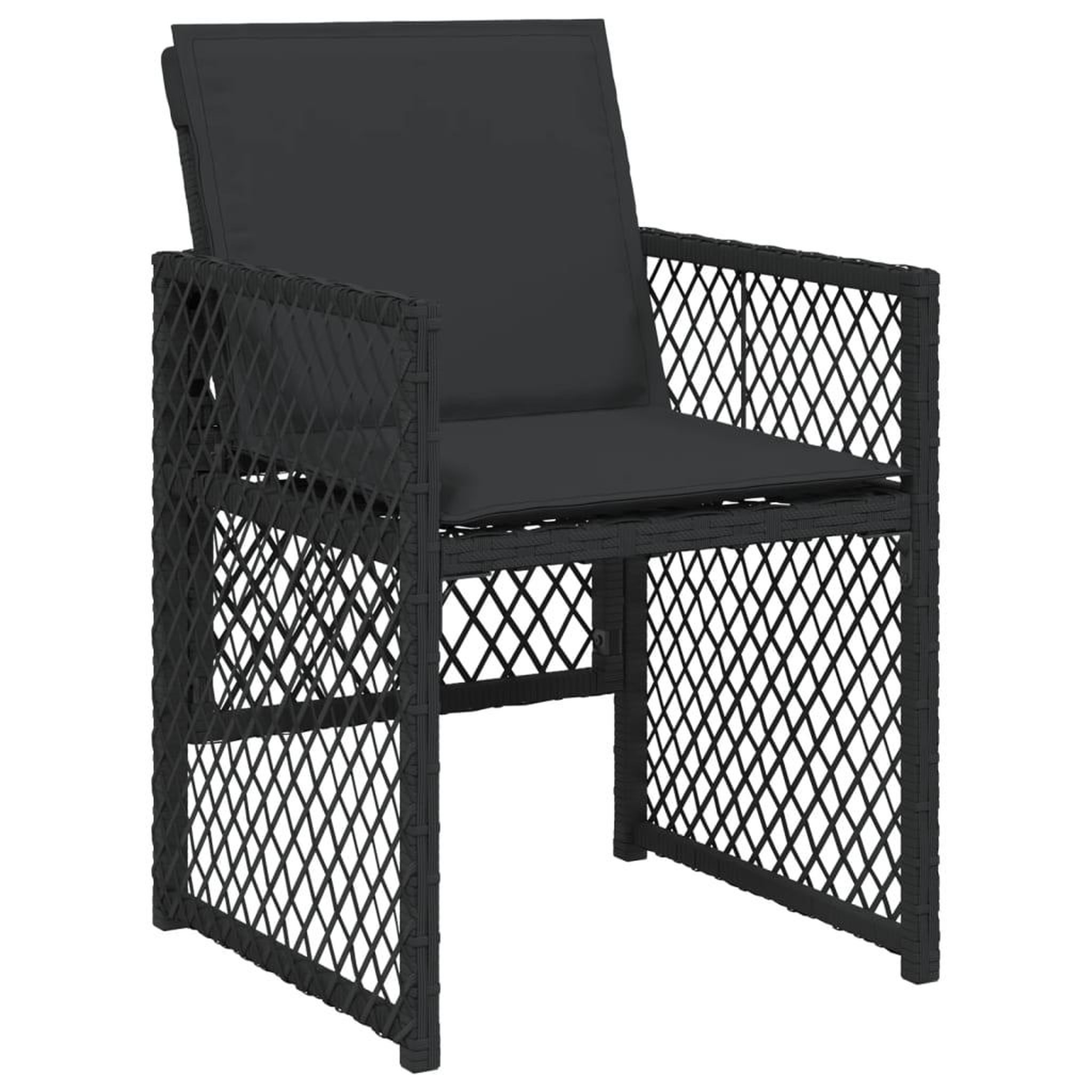 Voir la diapositive 4 : VIDAXL Ensemble a manger de jardin 13 pcs coussins noir resine tressee