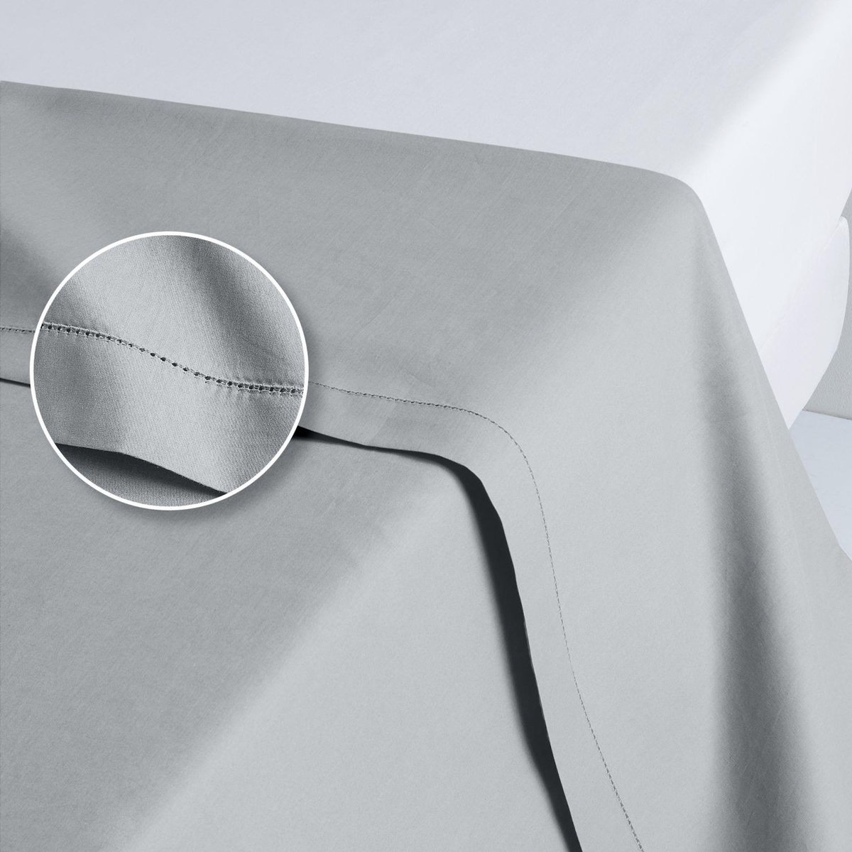 ACTUEL Drap plat uni en percale de coton 