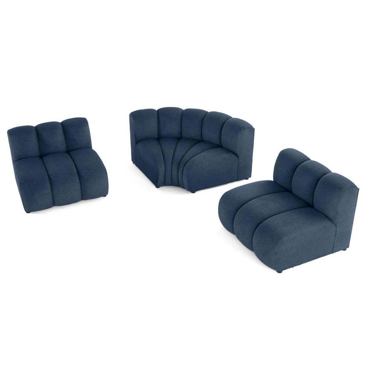 LISA DESIGN Debbie - canapé modulable d'angle réversible 4 places sans accoudoirs en tissu texturé