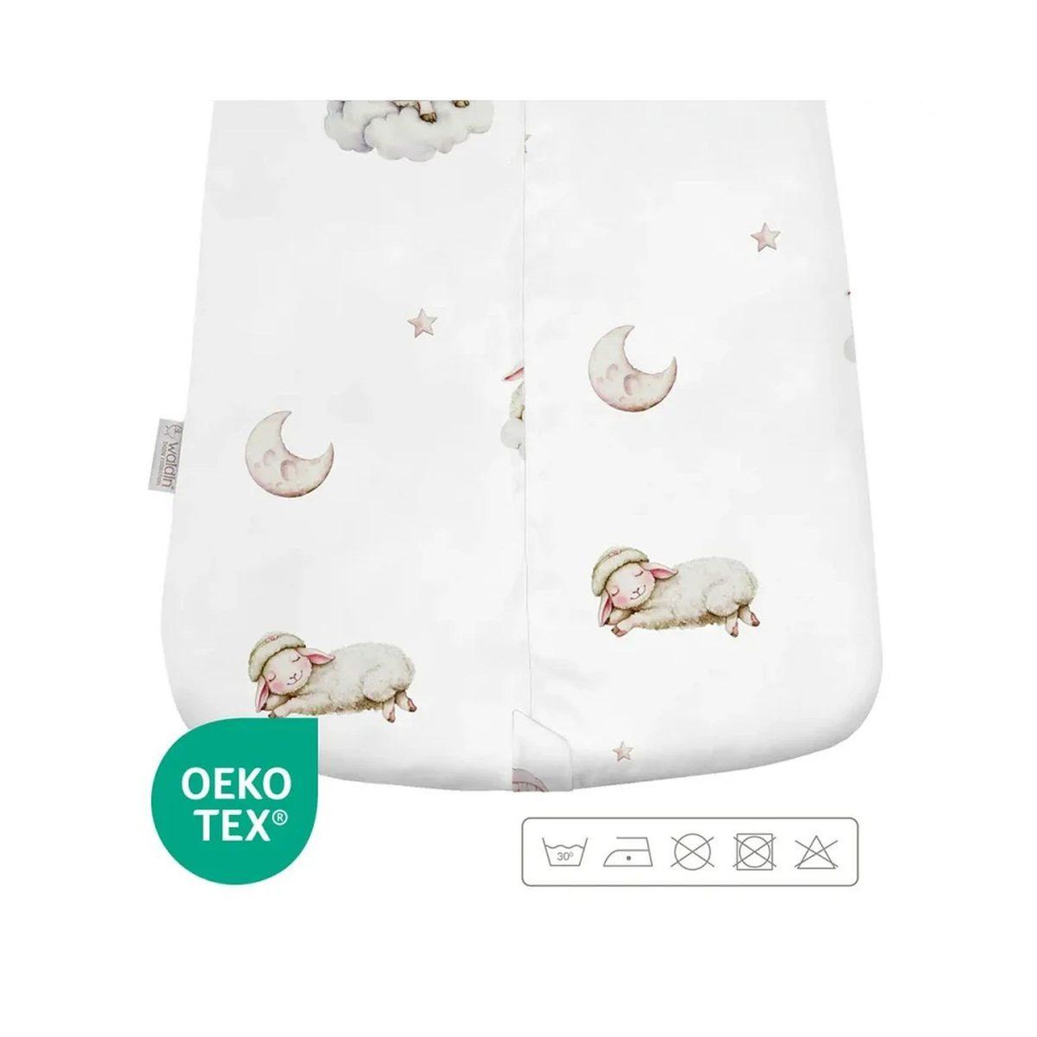 Voir la diapositive 2 : WALDIN Gigoteuse en bambou 40 × 64 cm 1,5 TOG - taille S - motif berceuse, blanc