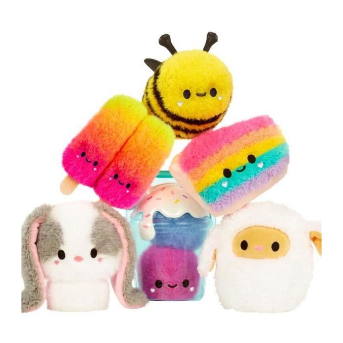 L.O.L. SURPRISE! Fluffie Stuffiez - Peluche ASMR a personnaliser - LAPIN - Rembourrage a retirer et découvrir un autre personnage - Dés 4 ans