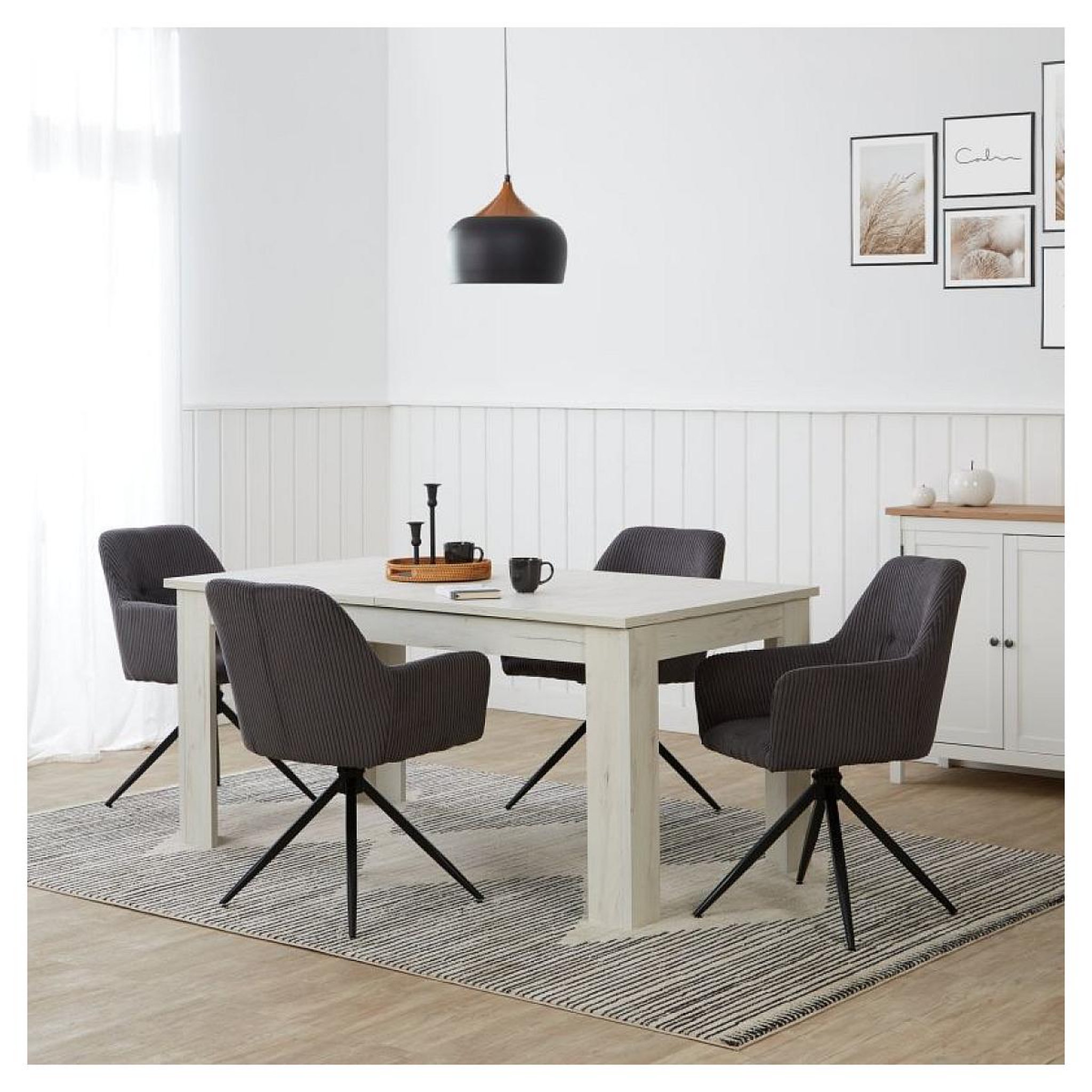 Voir la diapositive 2 : HomeStyle4U Chaise de salle à manger lot 4 chaises oeuf gris