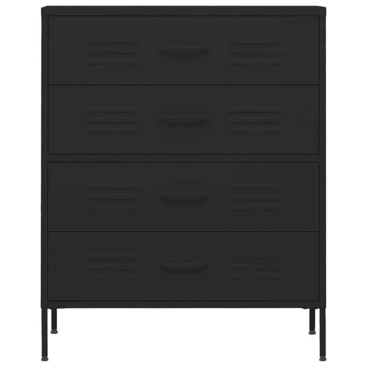 VIDAXL Commode Noir 80x35x101,5 cm Acier