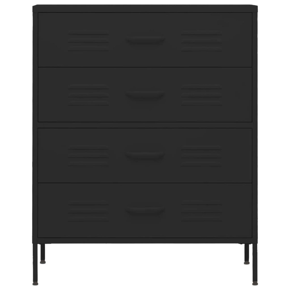 VIDAXL Commode Noir 80x35x101,5 cm Acier