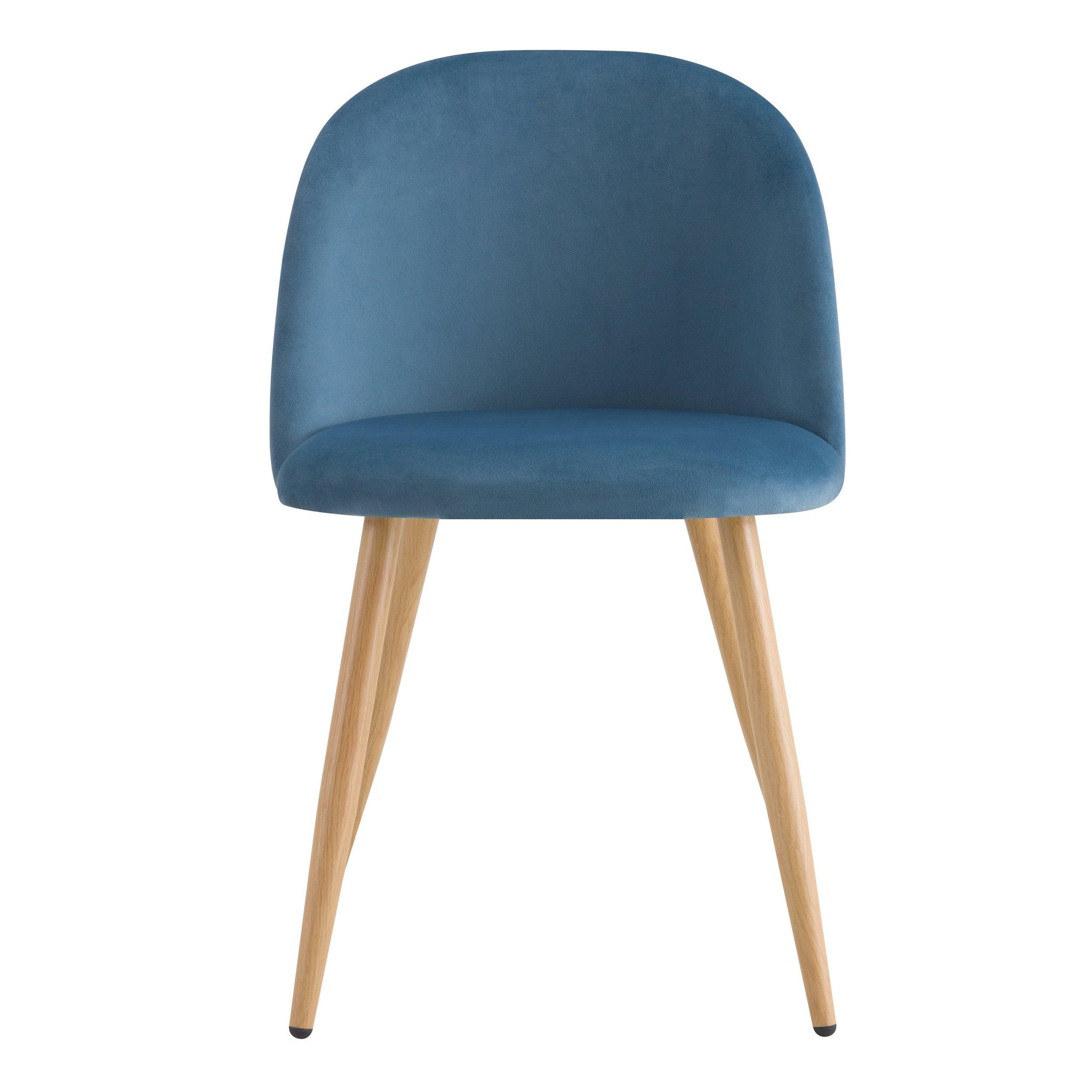 Voir la diapositive 6 : MAISON PAVANE Lot de 2 chaises en velours bleu et pieds en métal-cozy