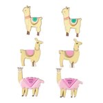 Paris Prix Lot de 6 Stickers en Bois  Lama  5cm Multicolore