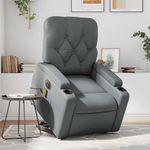 VIDAXL Fauteuil inclinable de massage electrique gris similicuir