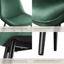 Voir la diapositive 5 : tectake Lot de chaises rembourrées aspect velours vert foncé Lot de 8