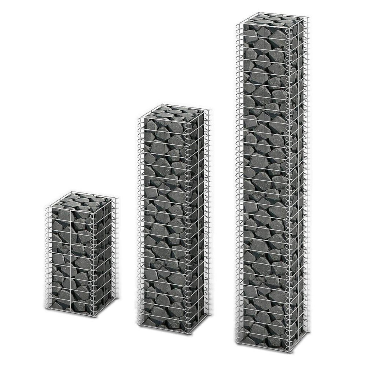 VIDAXL 3 gabions en fil galvanise